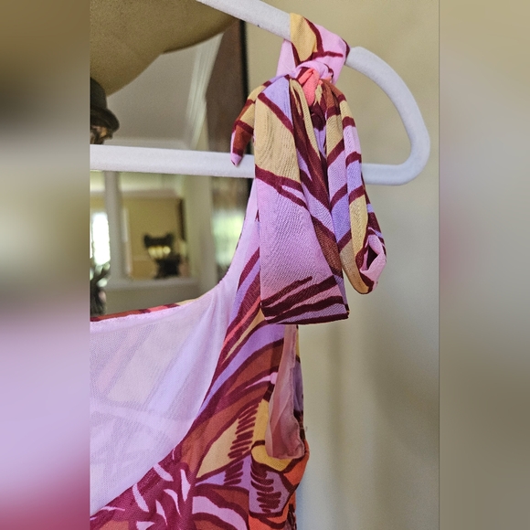 NWOT Free People Avenue mesh tank top pink/multicolor - Picture 8 of 12